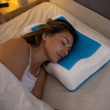 Person sleeping comfortably with CoolPillow